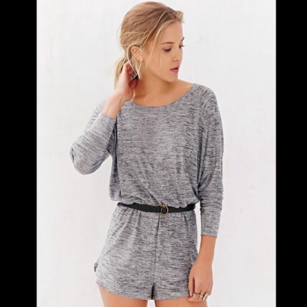 Pins & Needles Long Sleeve Romper Draya Metallic